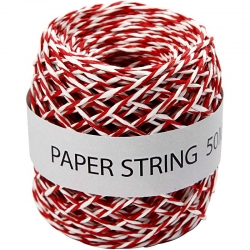 Papierkoord - rood / wit