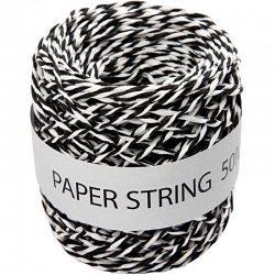 Papierkoord - zwart / wit