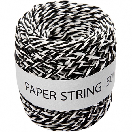Papierkoord - zwart / wit