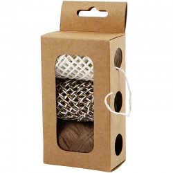 Papierkoord - set beige / bruin - 3x10 meter