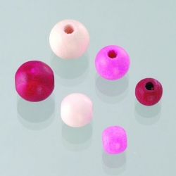 Houten kralen mix - roze