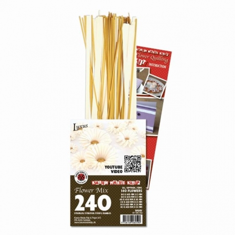 3D Bloemen Quilling pakket - luxe - goud / ivoor