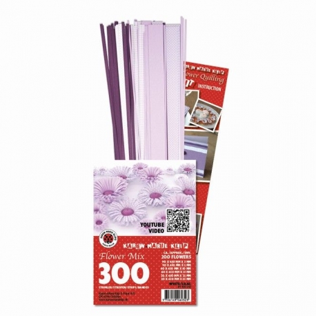 3D Bloemen Quilling pakket - luxe - lila/wit