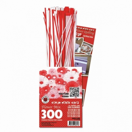 3D Bloemen Quilling pakket - luxe - rood/wit