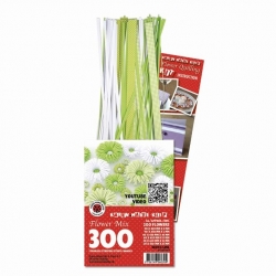 3D Bloemen Quilling pakket - luxe - lime/wit 