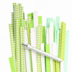 Filigraan papier groen/wit/blauw - 5 mm