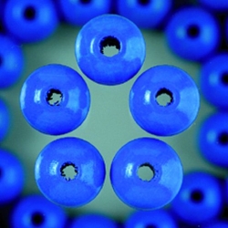 Houten kralen - middel blauw 4 mm