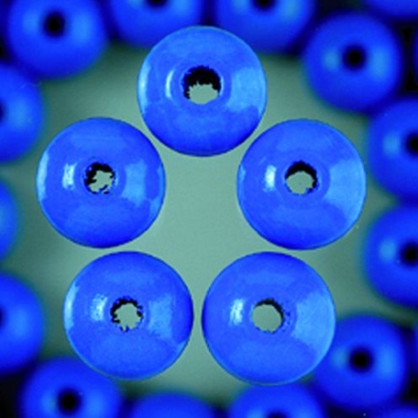 Houten kralen - middel blauw 4 mm