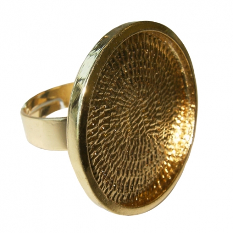 Ring rond vlak voor cabochon 24mm - goud 
