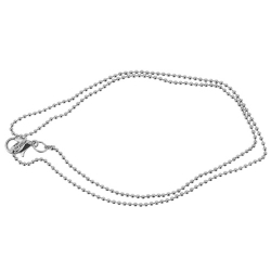 Kleine balletjesketting 40cm - rhodium