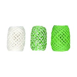 Papierkoord - set licht groen/wit - 3x15 meter