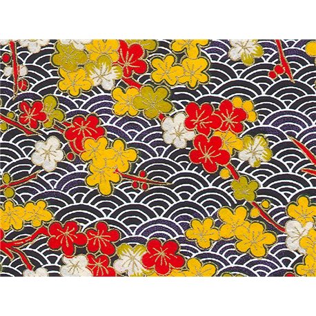 Washi papier motief bloemen en golven - JP0644