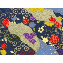 Washi papier motief bloemen en golven - JP0636