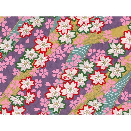 Washi papier motief bloemen en lijnen - JP0579