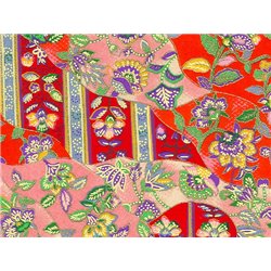Washi papier motief patchwork en bloemen - JP0651