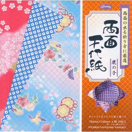 Origami papier 15x15 cm - Ryomen Chiyogami "Kanoko"