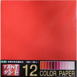 Origami papier 35x35 cm - Tant 12 kleuren Rood