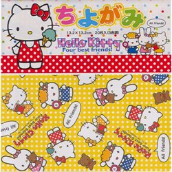 Origami papier 13,2x13,2 cm - Hello Kitty "Beste vrienden"