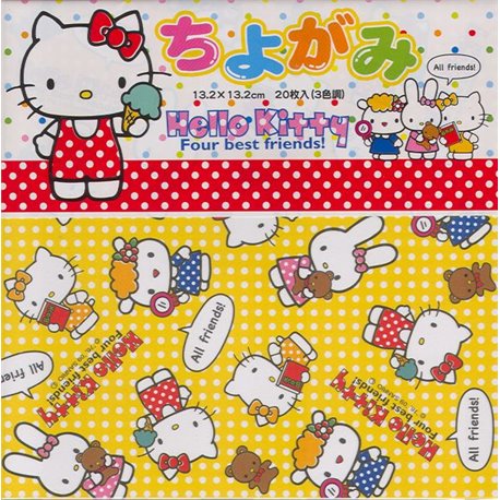 Origami papier 13,2x13,2 cm - Hello Kitty "Beste vrienden"