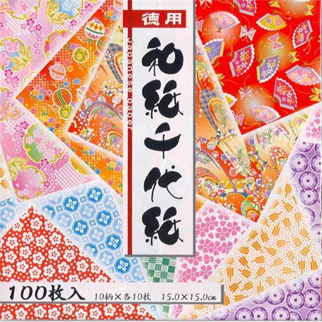 Origami papier 15x15 cm - Yuzen motieven