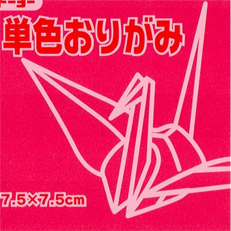 Eén kleur Origami 7,5x7,5 cm - Roze/Rood