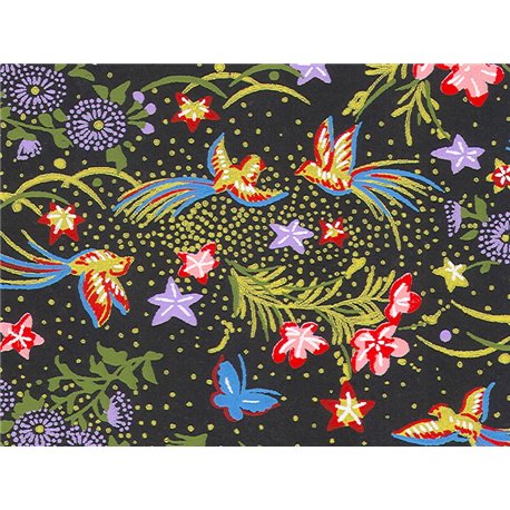 Washi papier motief vogels, bloemen en vlinders - JP0845
