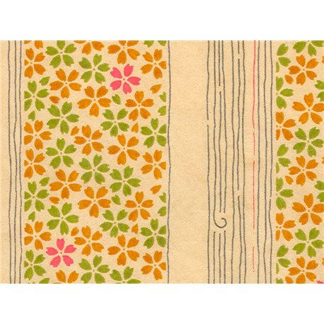 Washi papier motief bloemen en lijnen - JP0870