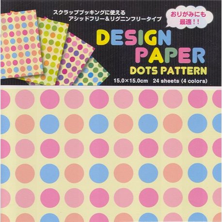 Origami papier 15x15 cm - stippen (dots)