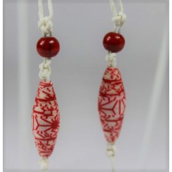 Oorbellen van papier - rood 1