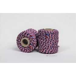 Eco Cotton Twine - Rood/Wit/Blauw - 1 mm