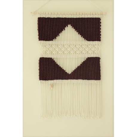 Macramé wandkleed driehoek rood