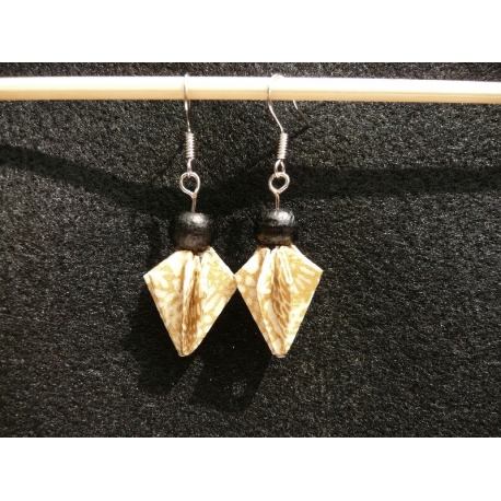 Oorbellen met Washi Origami kralen 